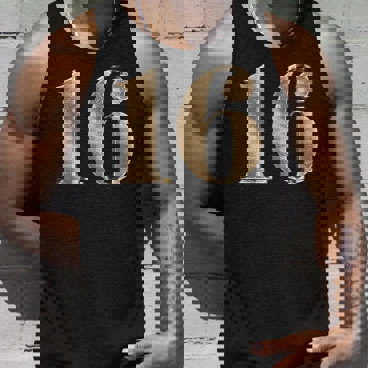 16 16 誕生日 お気に入り 数字 フルール・ド・リス デザイン タンクトップ 彼への贈り物