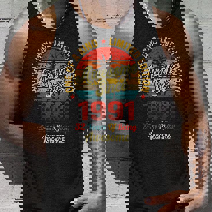 32 誕生日デコレーション メンズ レディース 1991 Bday 32Th Birthday タンクトップ 彼への贈り物