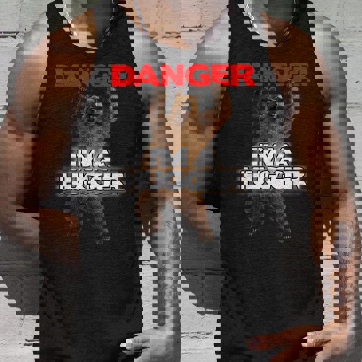 Danger I'm A Big Hugger 面白い危険な熊のハギング タンクトップ 彼への贈り物