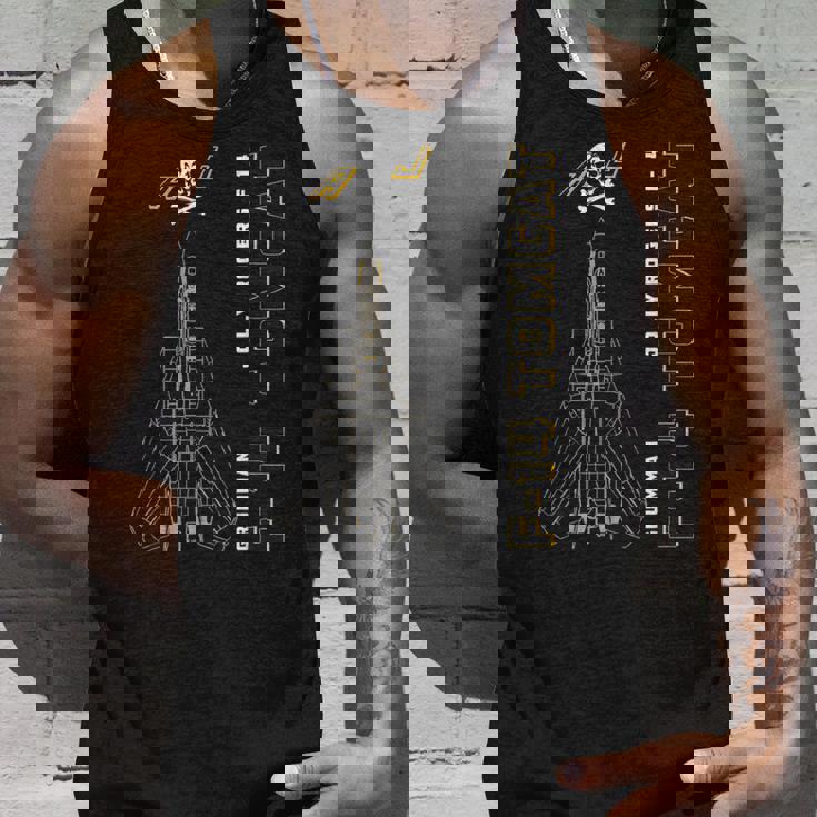 F-14 トムキャット ジョリーロジャース ジェット機プロフィールfa-103 タンクトップ 彼への贈り物