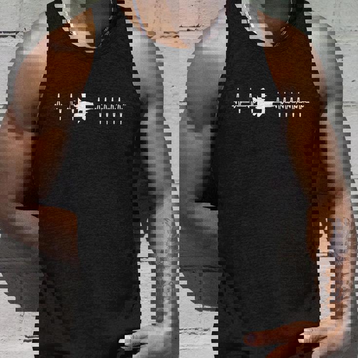 F-15 Eagle Ecg Heartbeat Airplane タンクトップ 彼への贈り物