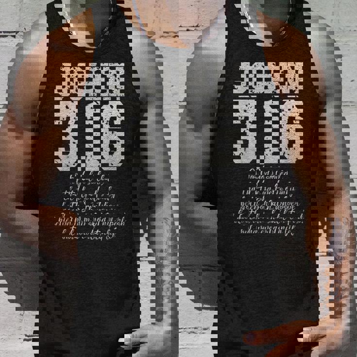 For Godo Loved The World John 316 聖書の言葉 キリスト教 タンクトップ 彼への贈り物