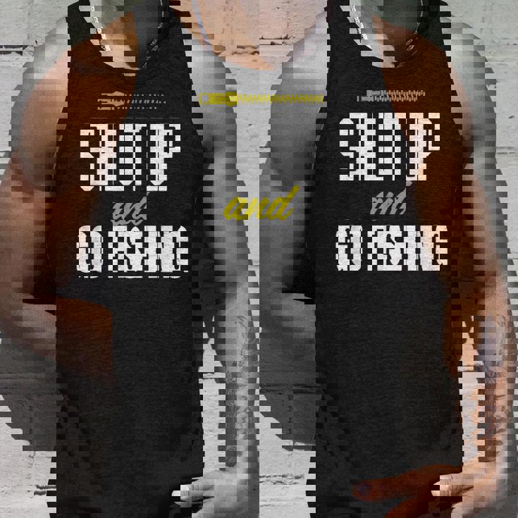 hut Up And Go Fishing Fisher Lover Fish Fishing タンクトップ 彼への贈り物