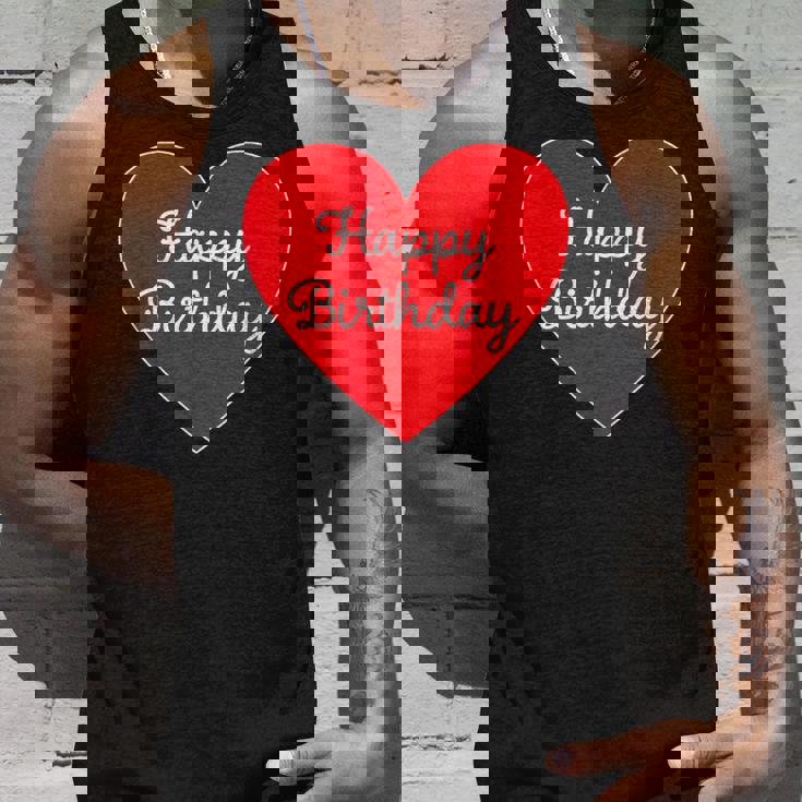 Happy Birthday ハッピーバースデー（お誕生日）ビッグハート サプライズイベント かわいい文字 デザイン タンクトップ 彼への贈り物