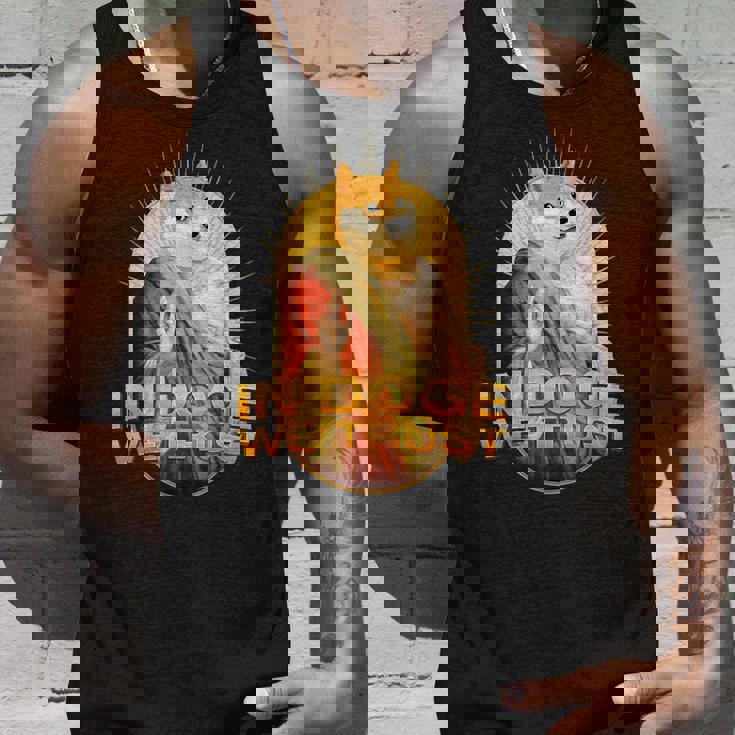 In Doge We Trust Doge Dogecoin 柴犬 タンクトップ 彼への贈り物