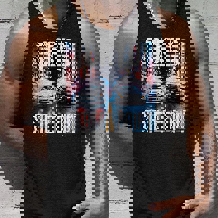 Jdm日本人ドリフトレースカー2台 東京ストリートドリフト夜 タンクトップ 彼への贈り物