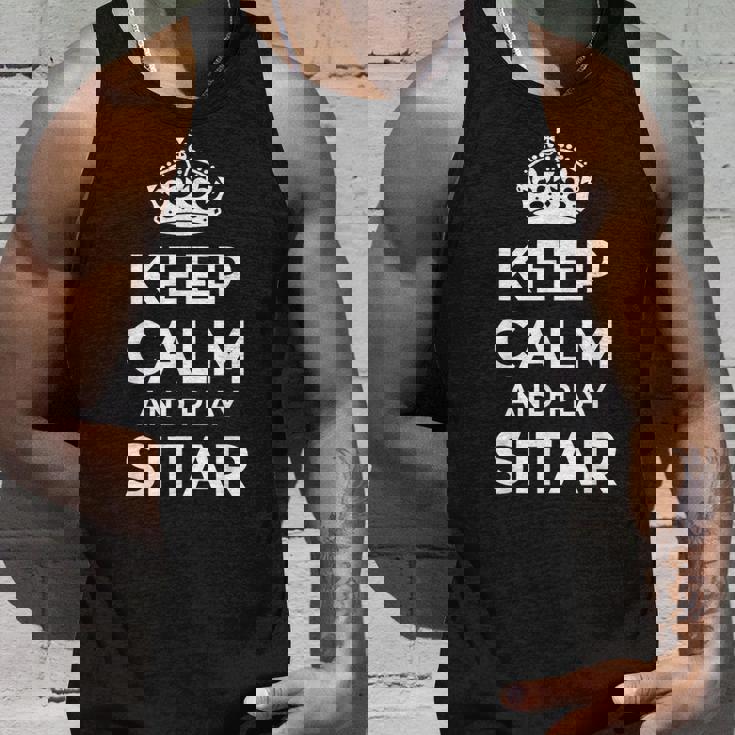 Sitar Players Saying 'Keep Calm And Play Sitar' Tank Top Gifts for Him