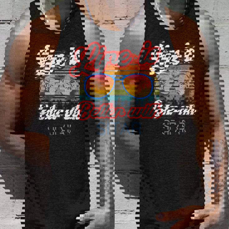 Sitar Players Saying 'Life Is Better With Sitar' Tank Top Gifts for Him