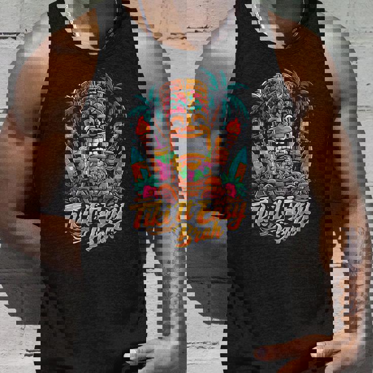 Tiki It Easy Brah トロピカル ティキ パーティー アイランド フィエスタ タンクトップ 彼への贈り物