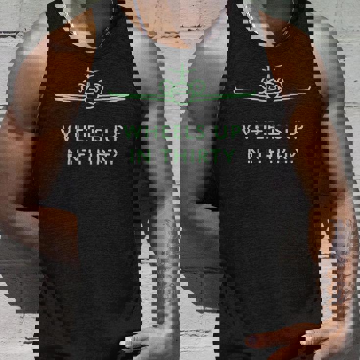 Wheels Up In Thirty プライベートジェット用語 長袖tシャツ タンクトップ 彼への贈り物