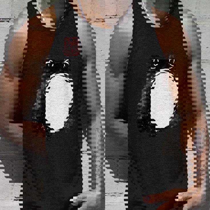 【かゑるまにあ】不機嫌な蛙 日本の侍カエル 浮世絵 かえる 日本禅美術 伝統芸術 松本奉時 ヴィンテージ タトゥーアート タンクトップ 彼への贈り物