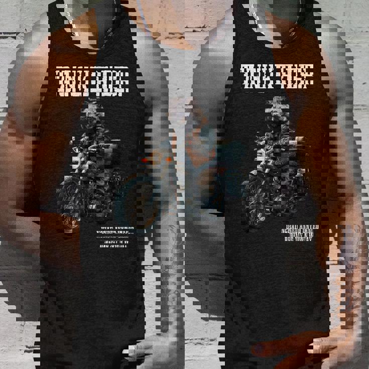 たぬきライダー バイク ビンテージ かっこいいタヌキ 狸 おもしろ 日本 動物 ユニーク オートバイ 乗り物 タンクトップ 彼への贈り物