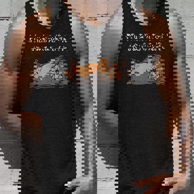 わたしはがんばらない おまえががんばれ ダックスフンド 犬 おもしろ 怠け者 ネタ ギャグ メンズ タンクトップ 彼への贈り物