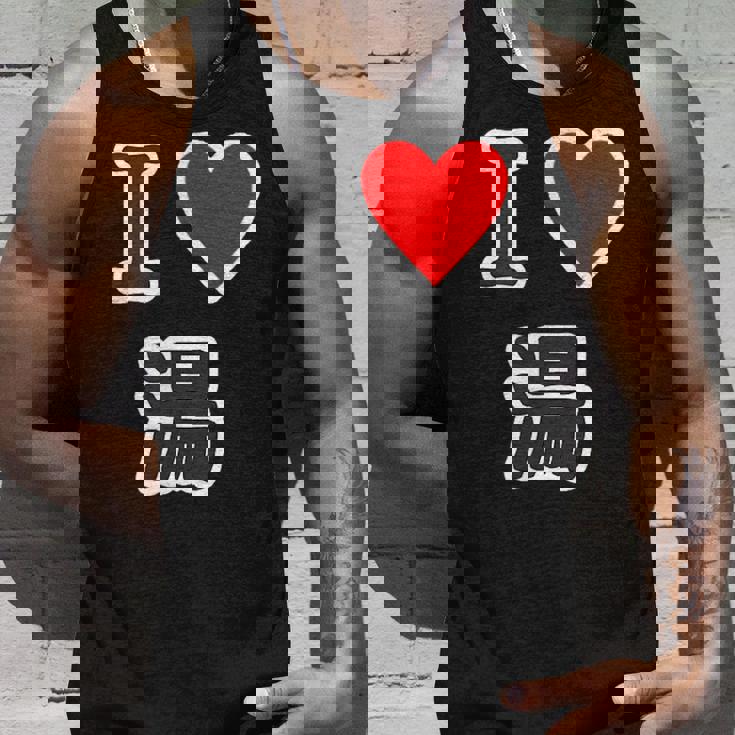 アイラブ・湯【変なデザイン屋さん】温泉 お風呂 銭湯 お土産 旅行 ハート スタッフ メッセージ・面白い デザイン タンクトップ 彼への贈り物