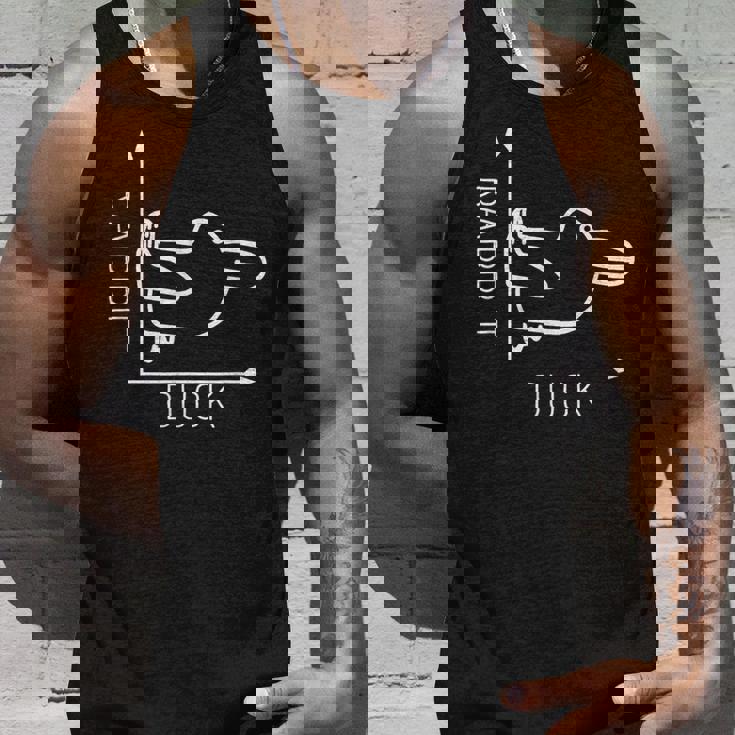 ウィトゲンシュタインのウサギのアヒル 前から後ろへの光のイリュージョン タンクトップ 彼への贈り物