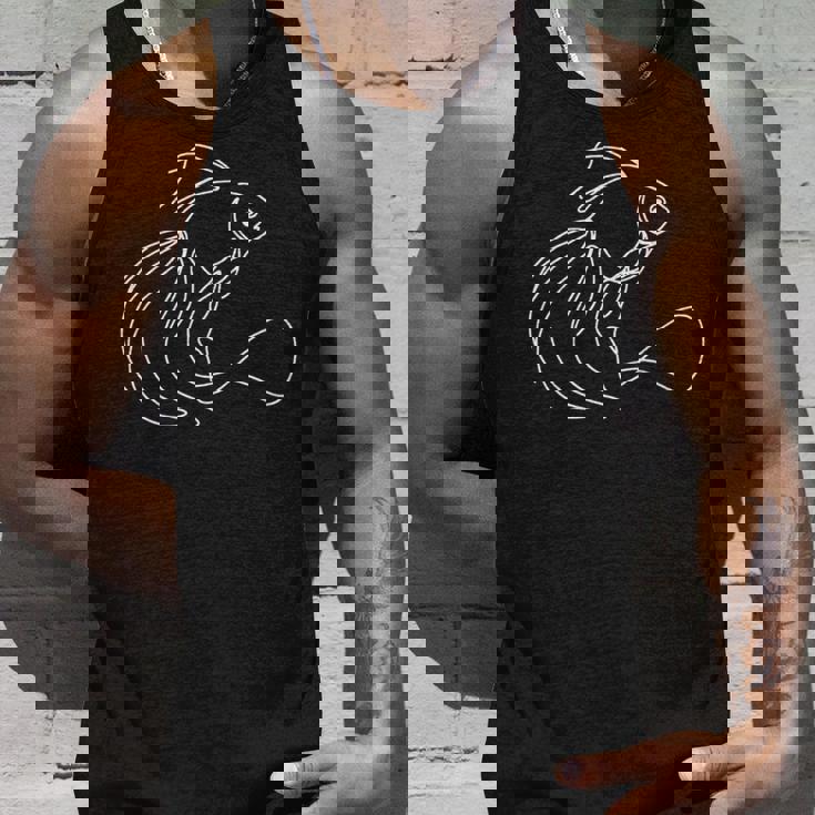 エレガントなラインアート 金魚 ミニマリスト 魚の描画 長袖tシャツ タンクトップ 彼への贈り物