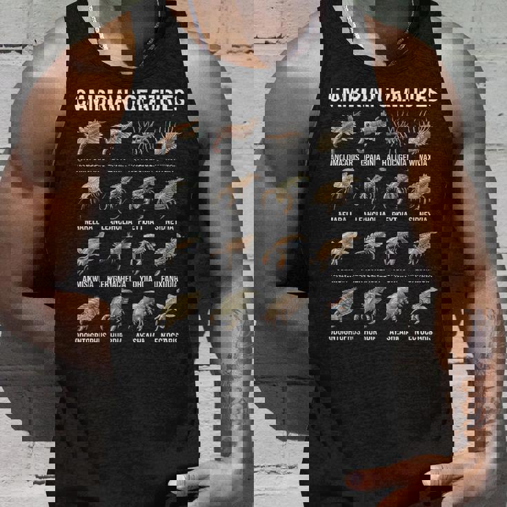 カンブリア紀の生き物チャート先史時代の生活古生物学 タンクトップ 彼への贈り物