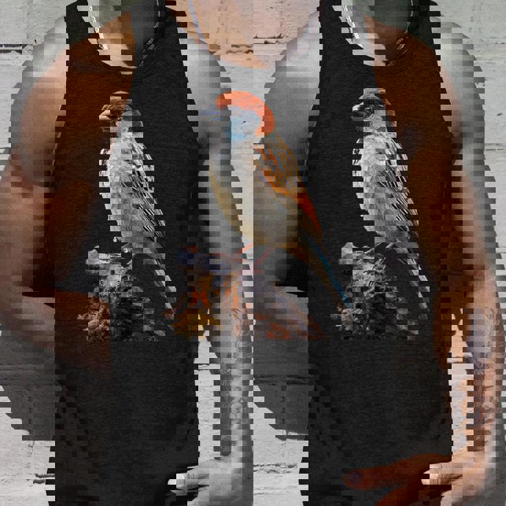 ギフト現実的なスズメ自然木鳥 タンクトップ 彼への贈り物