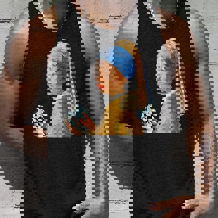 ゲーム モナリザ 面白いtシャツ ゲーマー ネタ 入り メンズ おもしろ 面白い 服 フェルメール グッズ タンクトップ 彼への贈り物