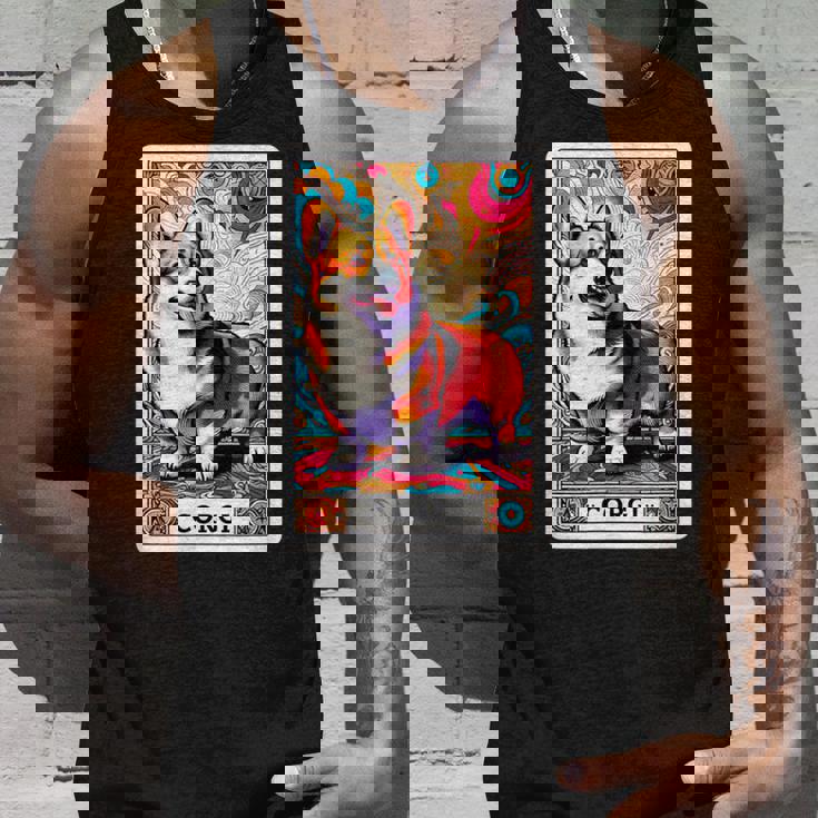 コーギー 面白いtシャツ 犬 タロット カード かわいい メンズ 子供 おもしろ 服 グッズ ネタ わんこ タンクトップ 彼への贈り物