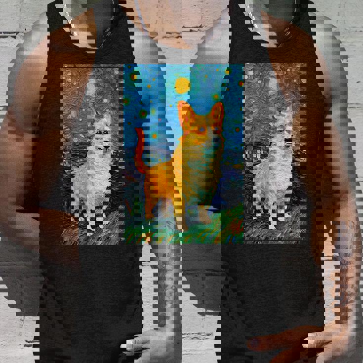 ゴッホ動物アート 動物愛好家のためのかわいいコーギー犬 タンクトップ 彼への贈り物