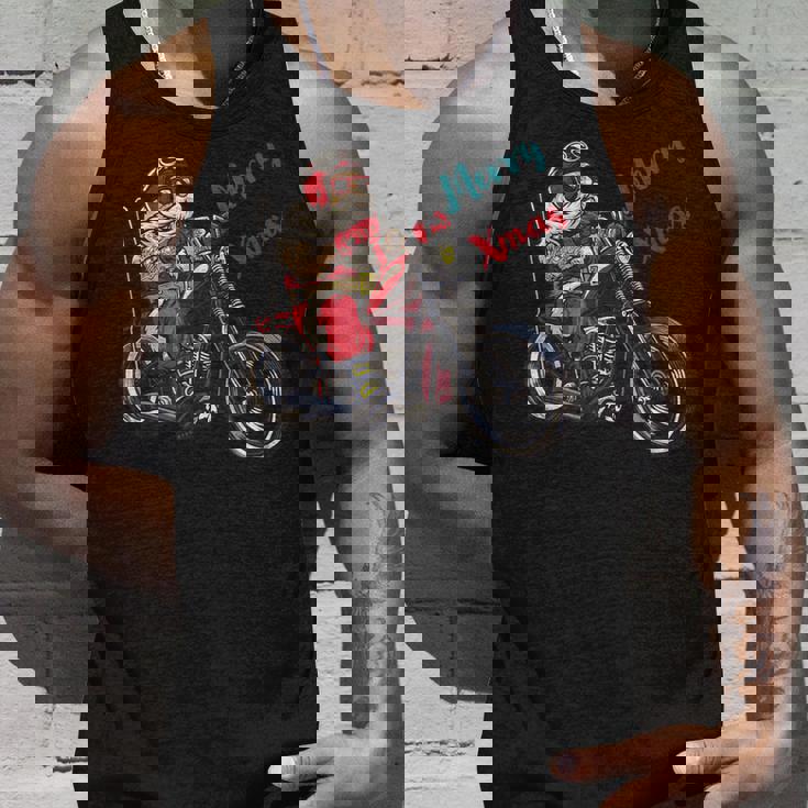 サンタクロース 面白い バイク イラスト メリー クリスマス パロディ イラスト タンクトップ 彼への贈り物