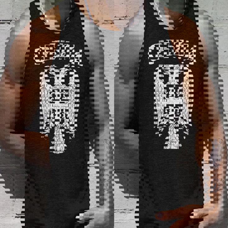 セルビア セルビア セルビア語 紋章 イーグル クロス 旗 キリル文字 タンクトップ 彼への贈り物