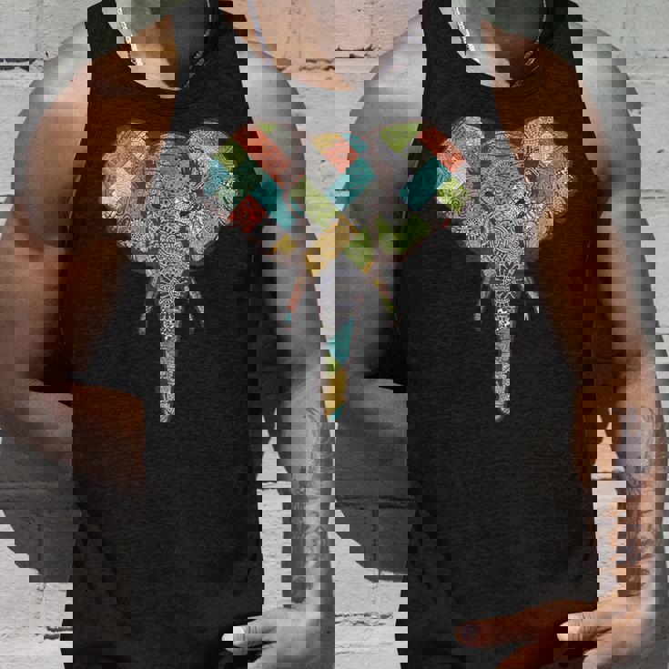 ゾウ I ワイルドライフ I カラフルなゾウ タンクトップ 彼への贈り物