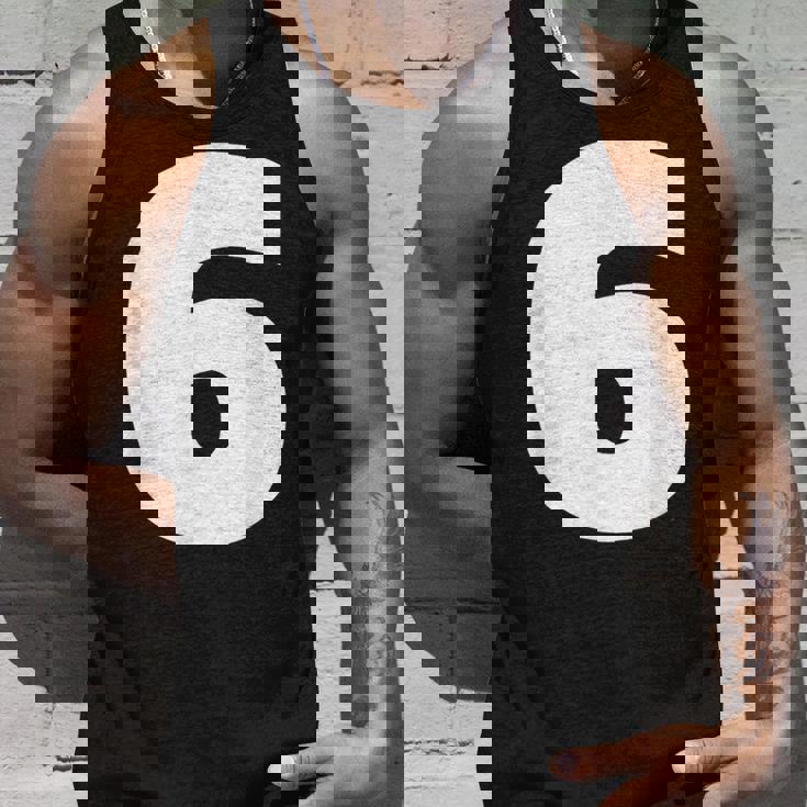 タイポグラフィ 太字表示 6番 数字 6 タンクトップ 彼への贈り物