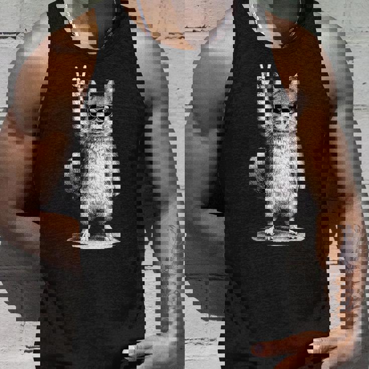 チンチラ ロックミュージック レトロ ヴィンテージ ペット愛好家 タンクトップ 彼への贈り物