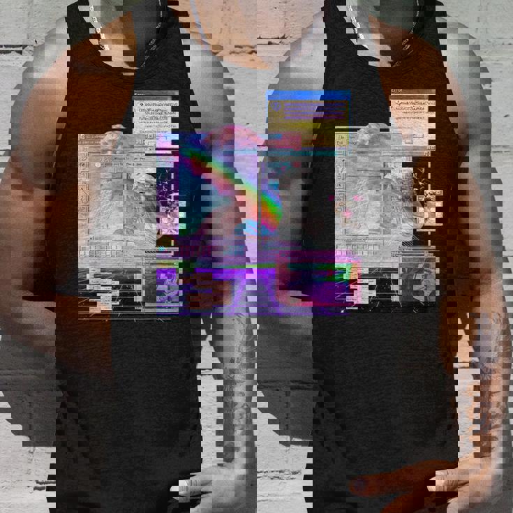 トリッピーサイバー美的ヴェイパーウェイヴインターネットクラシックアート タンクトップ 彼への贈り物