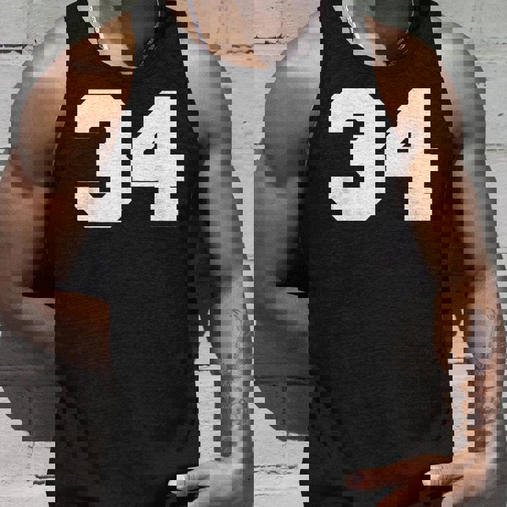 ナンバー34 スポーツジャージプレーヤー 34 ファン フロントプリント ヴァーシティ タンクトップ 彼への贈り物