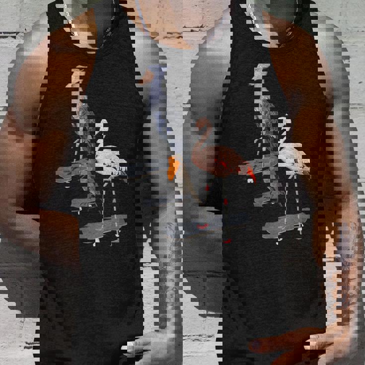 ハシビロコウ フラミンゴ スケートボード 鳥 動物 図 バードウォッチング 贈り物 鳥類学者 生物学者 自然科学 タンクトップ 彼への贈り物