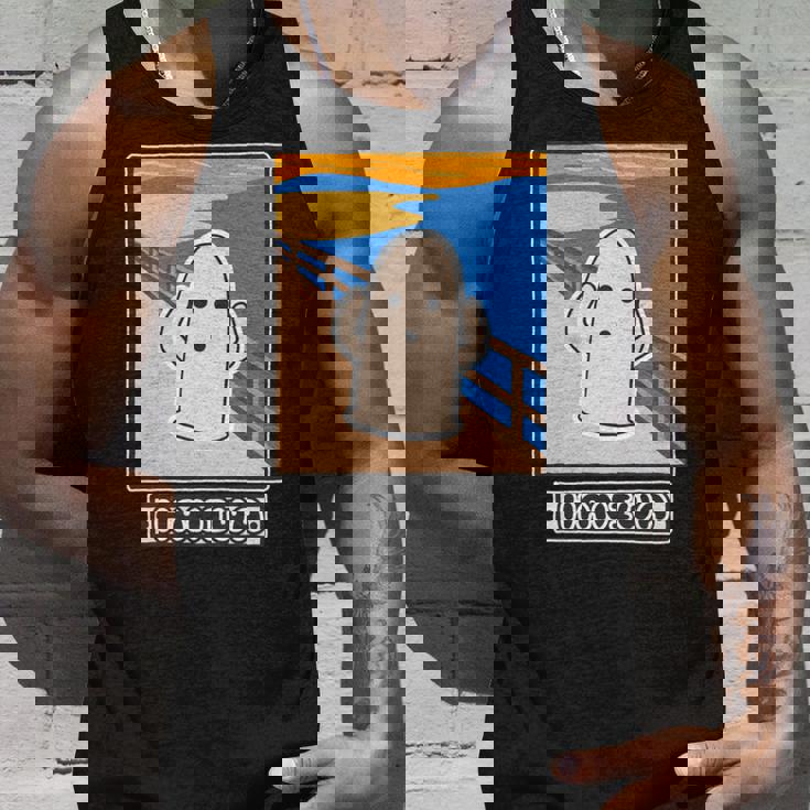 ハニワくん の ムンクの叫び 埴輪【ゆるフレンズ】名画 パロディ 歴史土器 キャラクター かわいい イラスト 面白い 長袖tシャツ タンクトップ 彼への贈り物