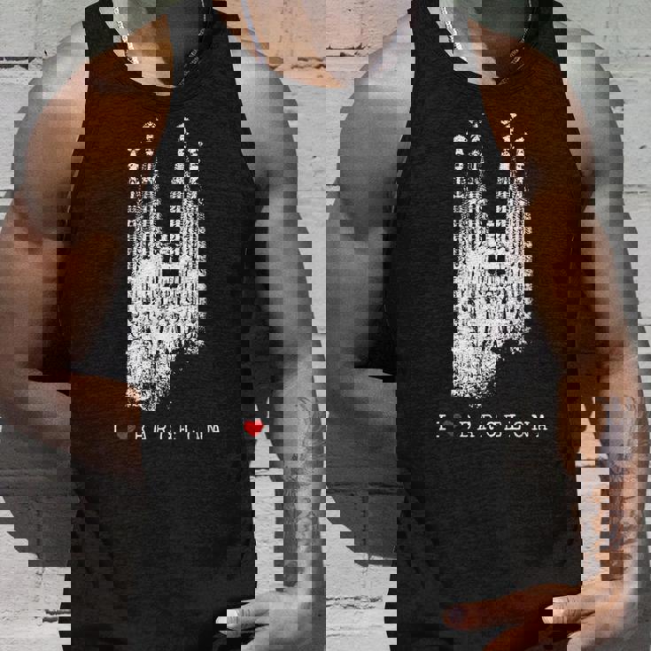 バルセロナ サグラダファミリア ヴィンテージ スパニッシュ I Love Barcelona タンクトップ 彼への贈り物