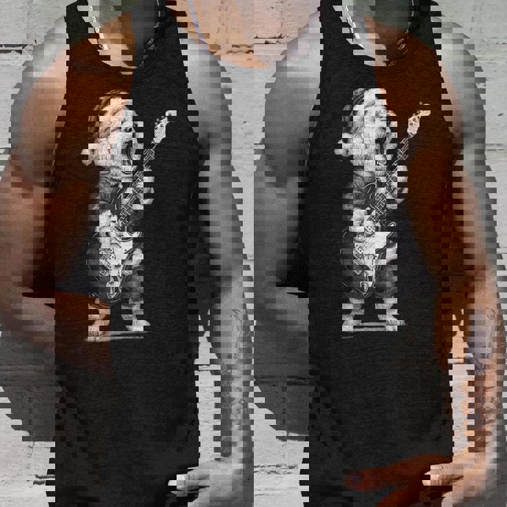 ビション・フリーゼ ギターを弾く クリスマス 犬好き タンクトップ 彼への贈り物