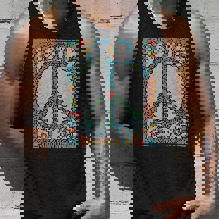 ピースサイン Love 60年代 70年代 タイダイ ヒッピー コスチュームシャツ タンクトップ 彼への贈り物