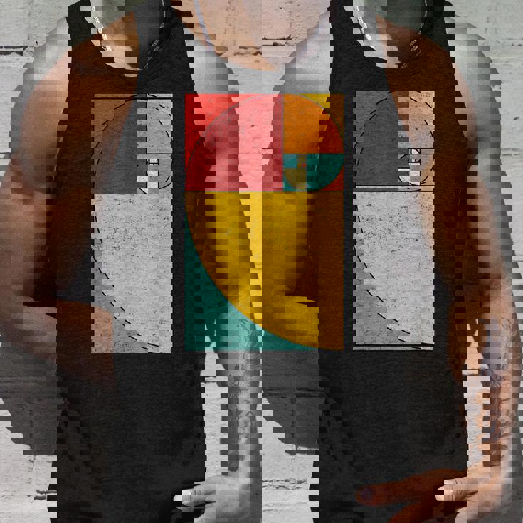 フィボナッチスパイラル幾何学アート タンクトップ 彼への贈り物