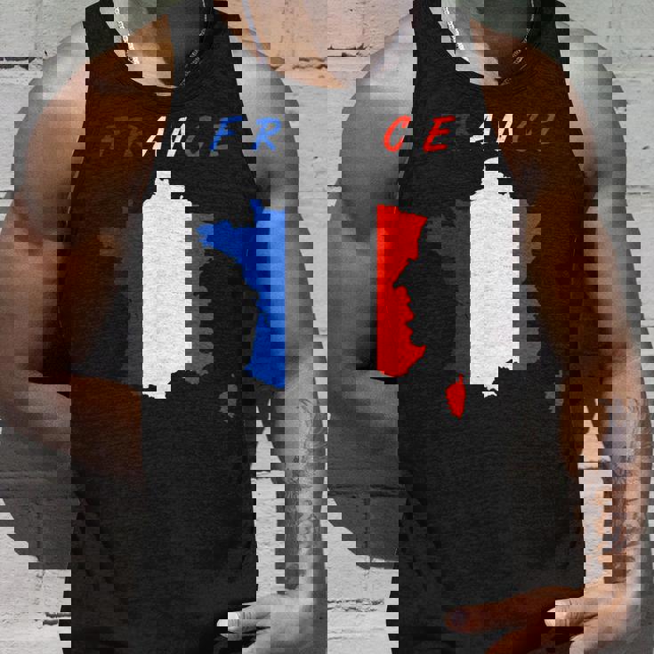 フランスの地図の中のフランス国旗tシャツ タンクトップ 彼への贈り物