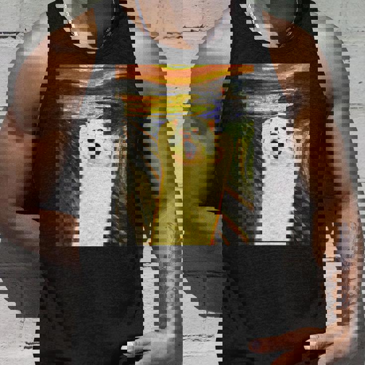 ポメラニアン 面白いtシャツ 犬 ムンクの叫び かわいい メンズ 子供 おもしろ 服 グッズ ネタ わんこ タンクトップ 彼への贈り物