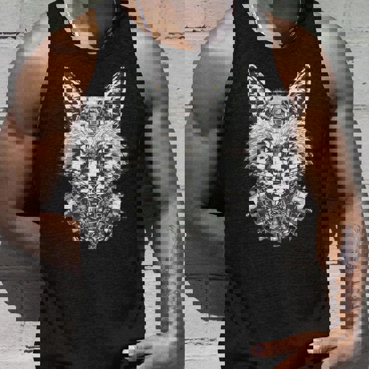 メカニカルきつね 近未来デザイン 長袖tシャツ タンクトップ 彼への贈り物