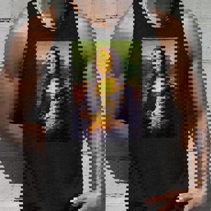 モナリザ と 猫 美術 教師 絵画 と 猫 恋人 タンクトップ 彼への贈り物