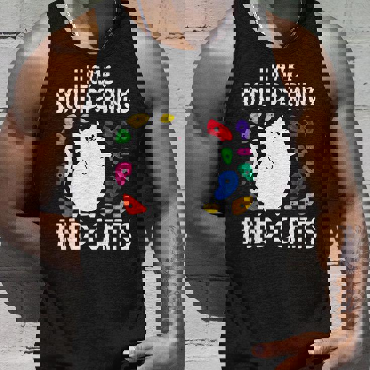 ロッククライミングホールズ クライマー キュート I Love ボルダリングと猫 タンクトップ 彼への贈り物