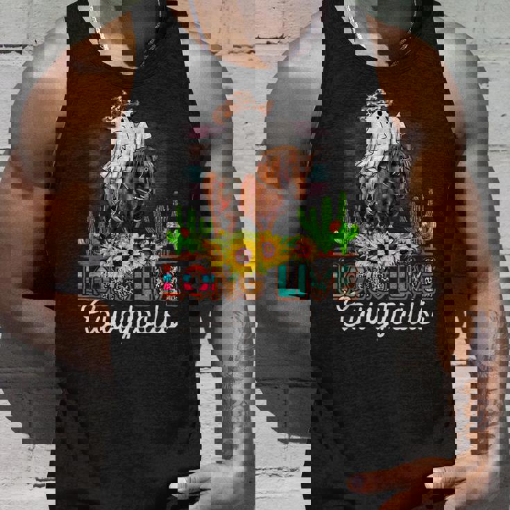 ロングライブ カウグール ウエスタンゴースト 乗馬馬 ハロウィン タンクトップ 彼への贈り物