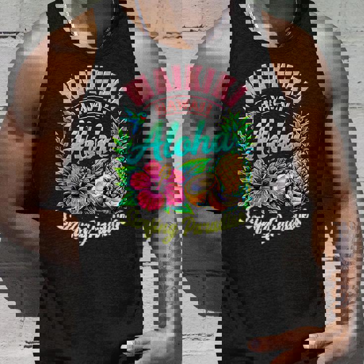 ワイキキ ハワイ アロハ サーフィン パラダイス ハイビスカス パイナップル タンクトップ 彼への贈り物