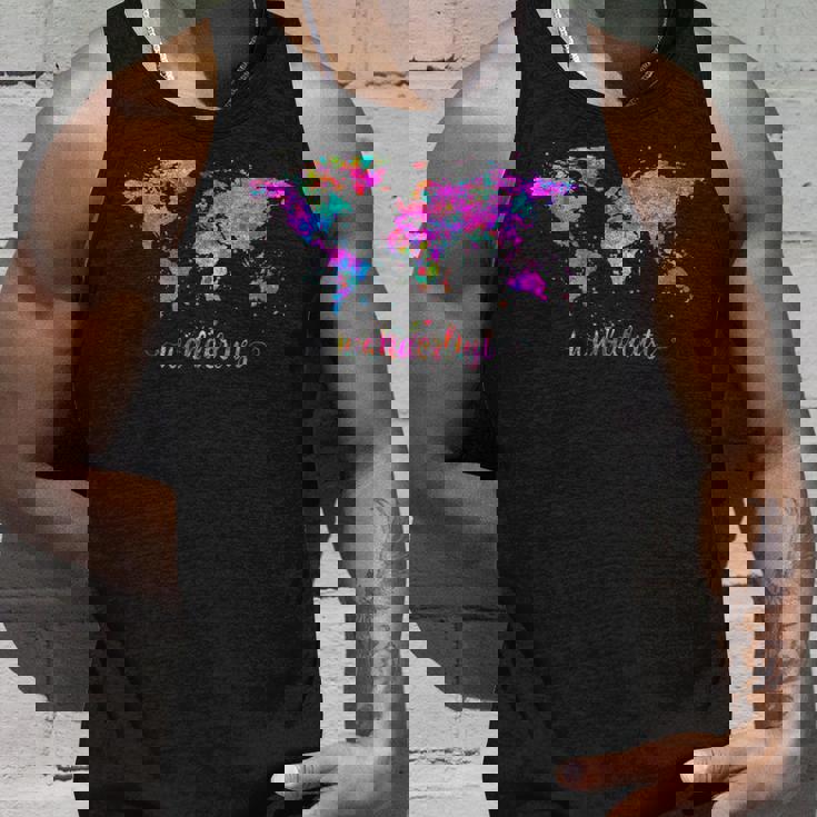 ワンダーラストの世界地図 タンクトップ 彼への贈り物