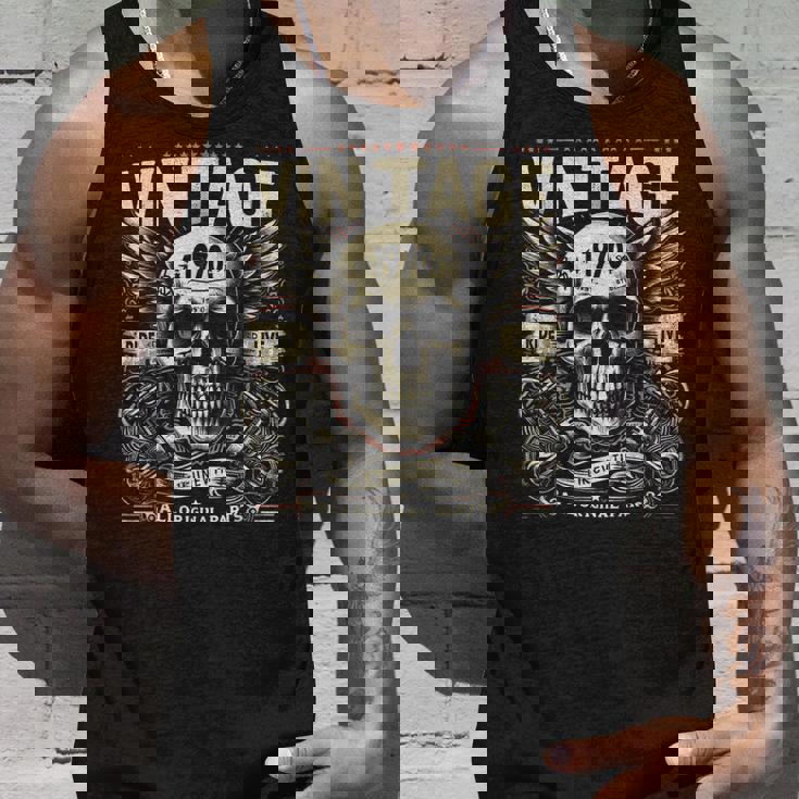 ヴィンテージ 1970 1970年誕生 誕生日 スカル バイカー バイク タンクトップ 彼への贈り物