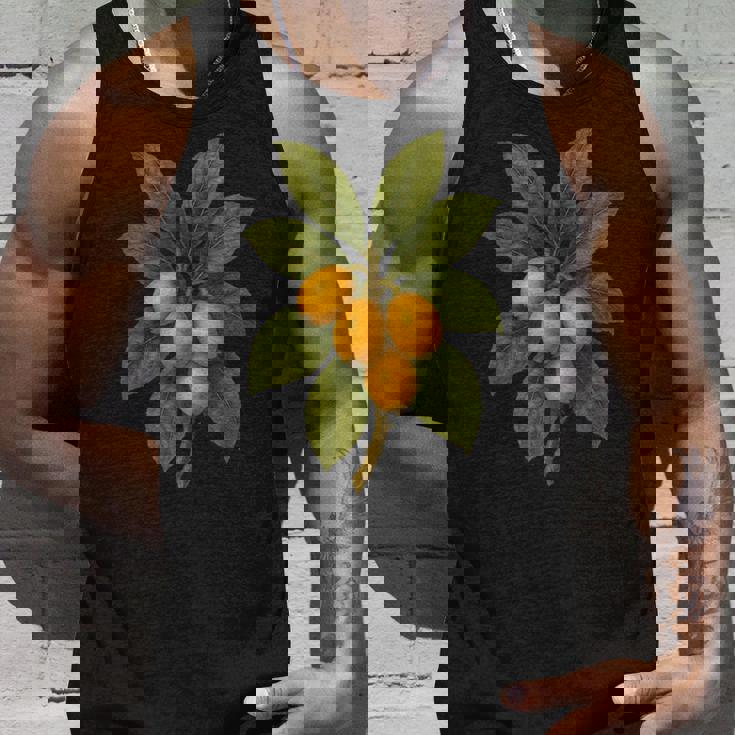 ヴィンテージ ボタニカル ビワ 自然 フルーツ アートプリント タンクトップ 彼への贈り物