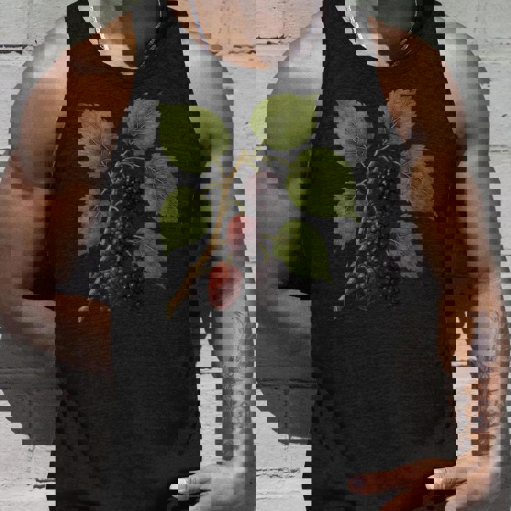 ヴィンテージ ボタニカル 桑 自然 フルーツ アートプリント タンクトップ 彼への贈り物