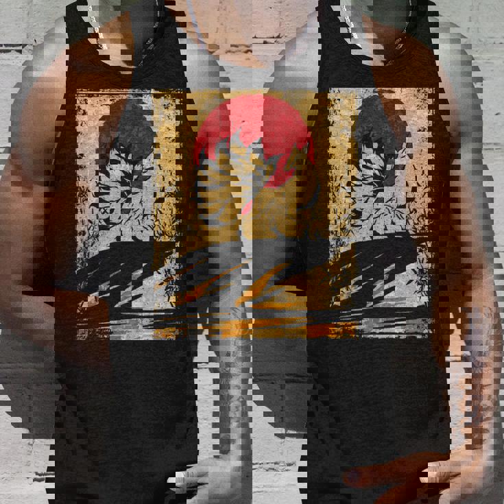 九尾の狐 日本のレトロアート 長袖tシャツ タンクトップ 彼への贈り物